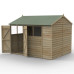 4Life Overlap Pressure Treated 10 x 8 Reverse Apex Double Door Shed